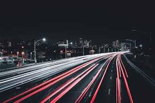 time lapse photography of road